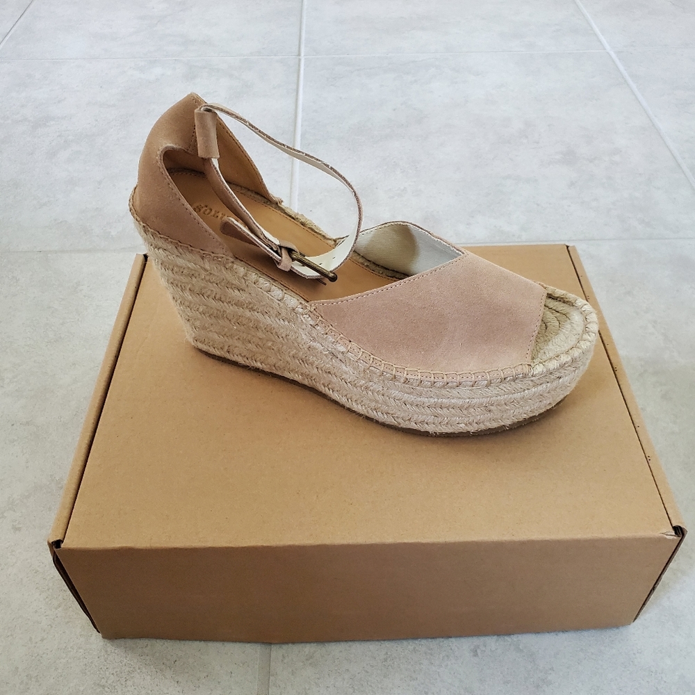 Soludos positano platform wedge NWB
